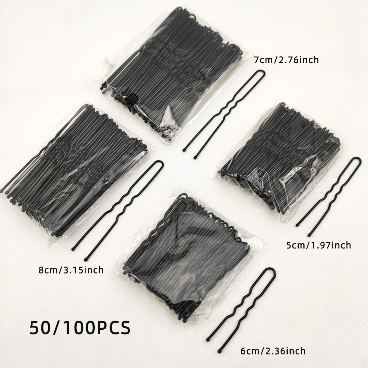 Tech Hair Accessories - 50/100 PCS Women 5/6/7/8 cm Hair