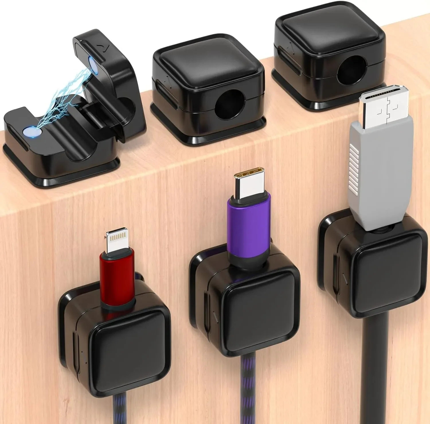 Desk Cable Clip - Mini Cable Organizer Holder Magnetic Cable