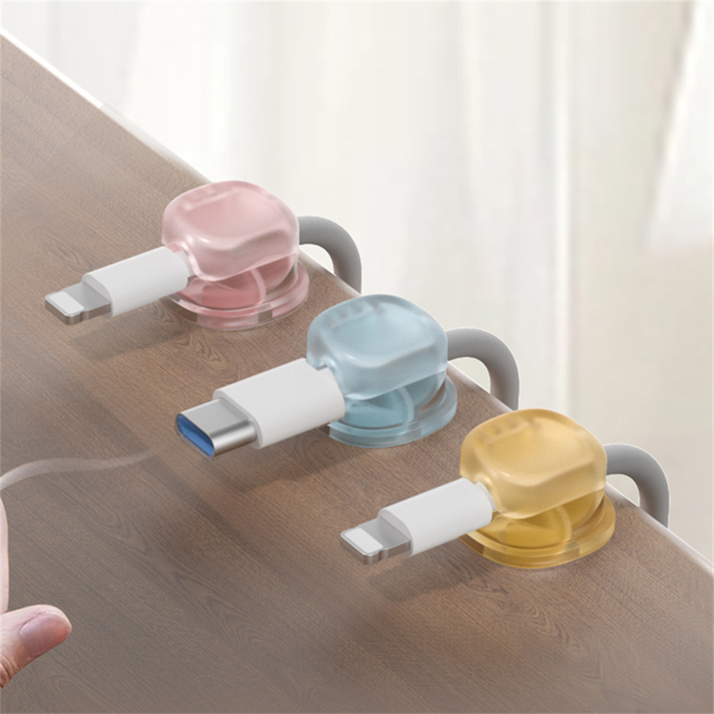 3 Transparent Color Magnetic C - Desk Cable Clip ulasan dan harga