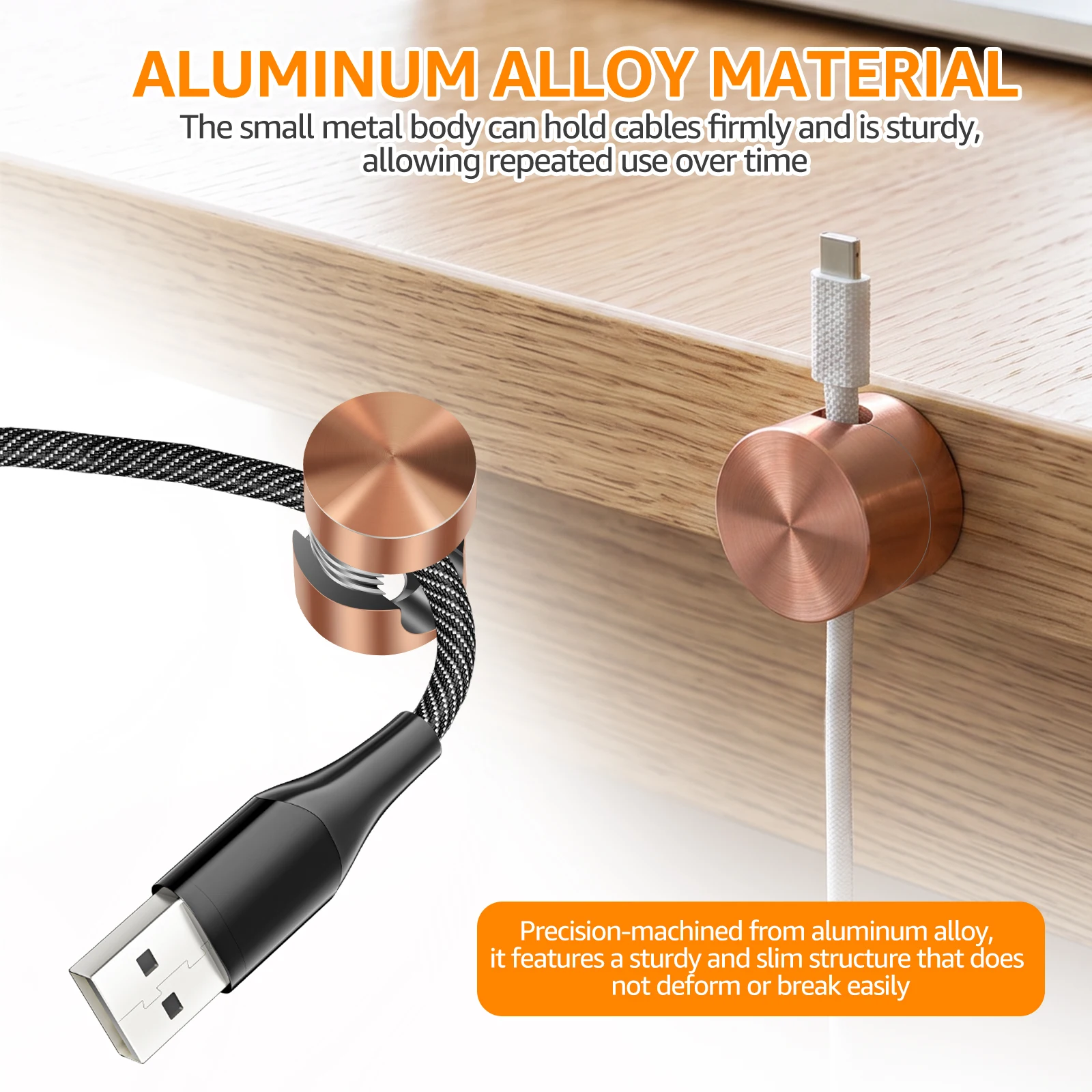 6 Pcs Aluminum Cable Clips Des - Desk Cable Clip ulasan dan harga