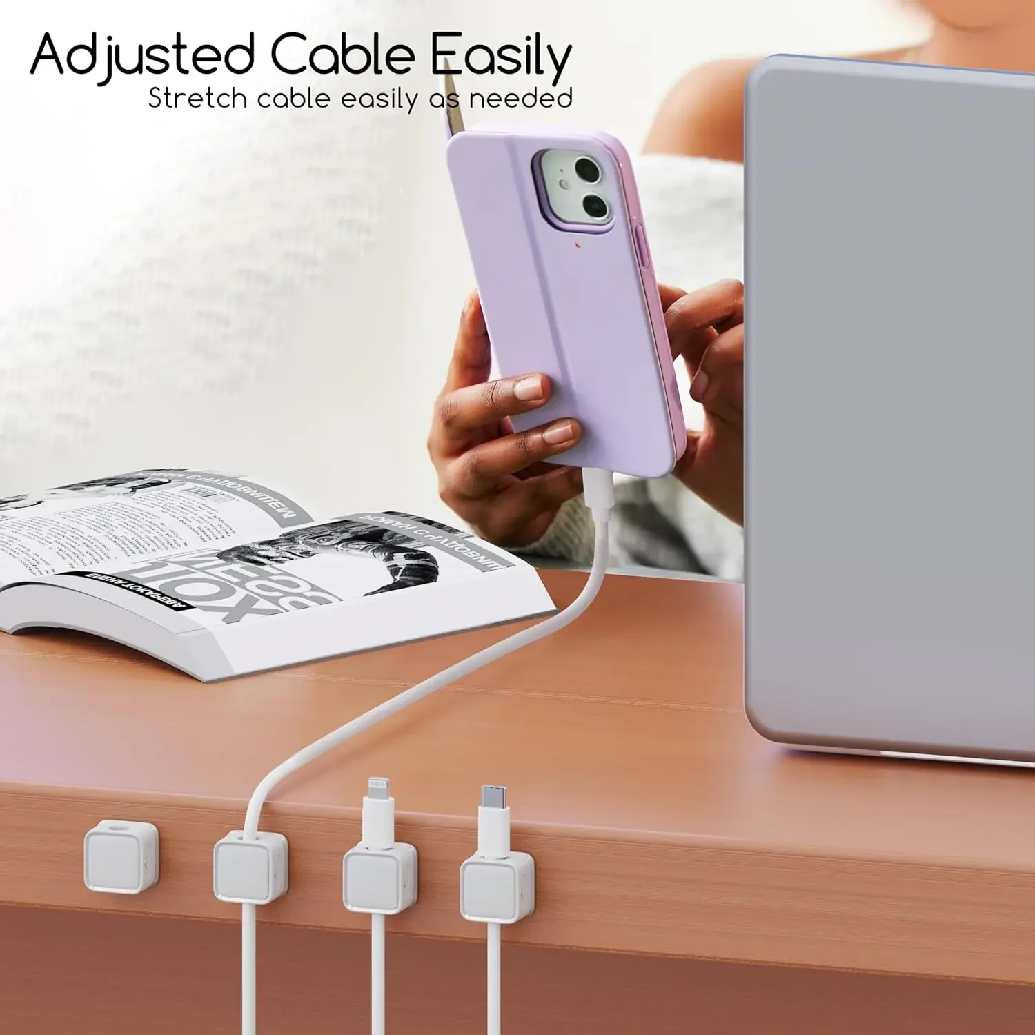 Mini Cable Organizer Holder Ma - Desk Cable Clip ulasan dan harga