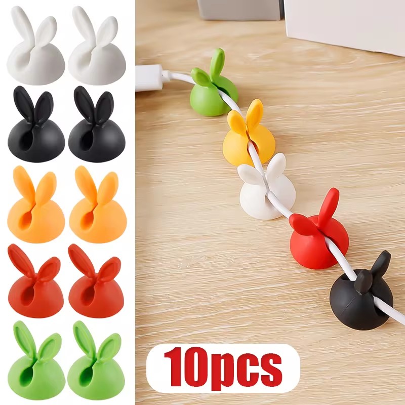 Cute Rabbit Ear Cable Manager  - Desk Cable Clip ulasan dan harga