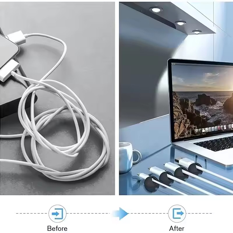 5/50Pcs Mini Cable Winder Orga - Desk Cable Clip ulasan dan harga