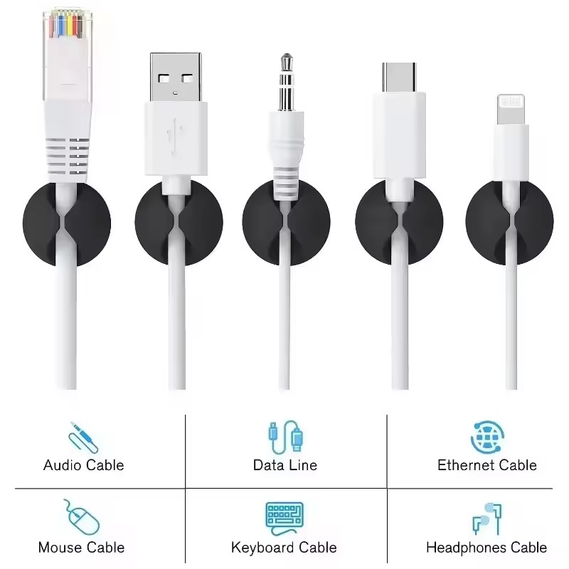 5/50Pcs Mini Cable Winder Orga - Desk Cable Clip ulasan dan harga