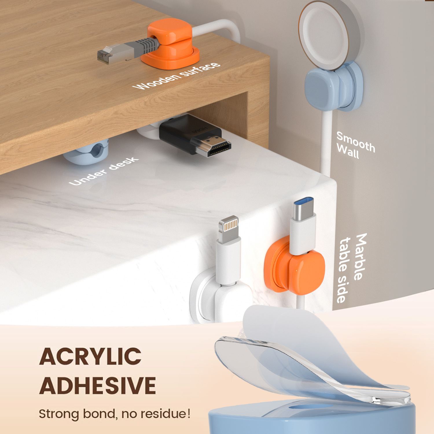 adhesive cable organizer Cable - Desk Cable Clip ulasan dan harga