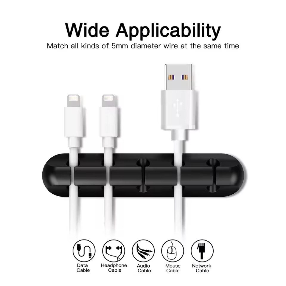 Silicone USB Cable Organizer U - Desk Cable Clip ulasan dan harga
