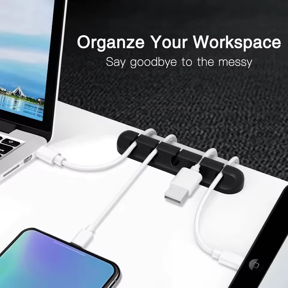 Silicone USB Cable Organizer U - Desk Cable Clip ulasan dan harga
