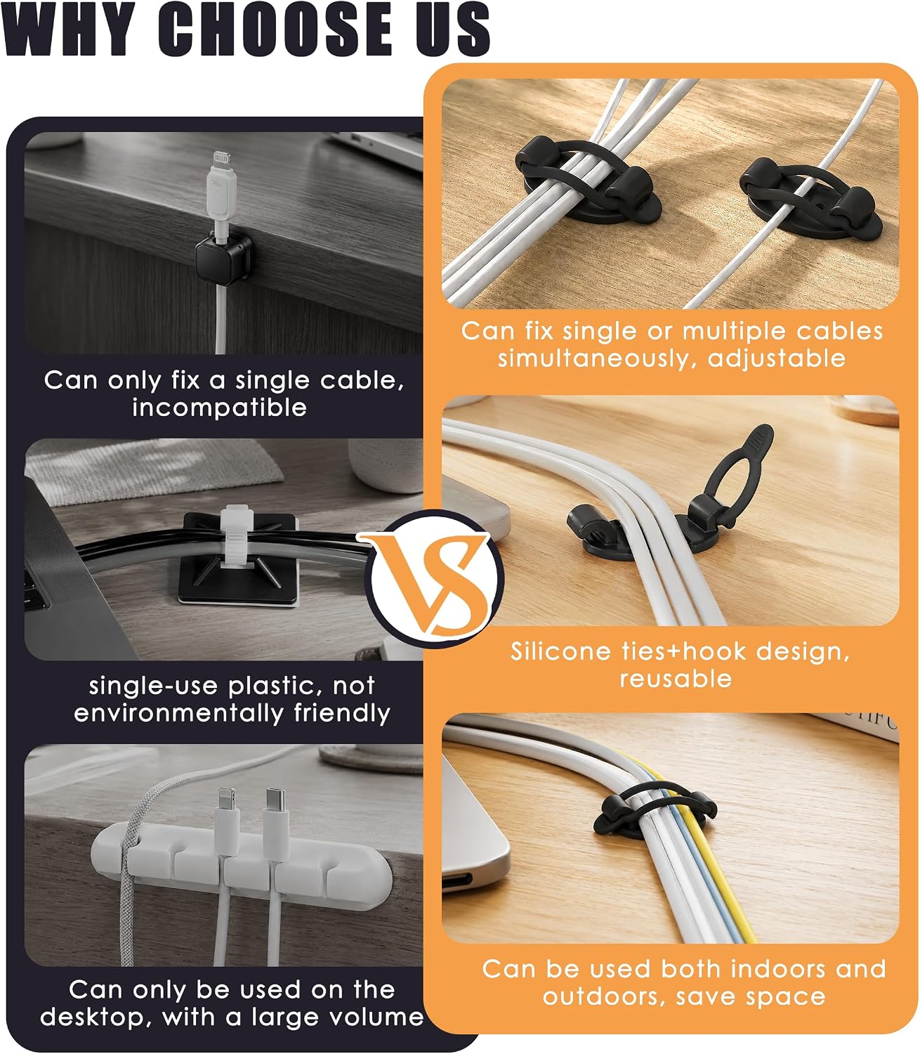 New Cable Clips Organizer Wate - Desk Cable Clip ulasan dan harga