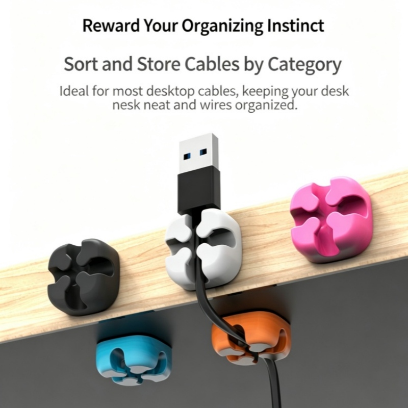 Single Hole Silicone Cable Cli - Desk Cable Clip ulasan dan harga