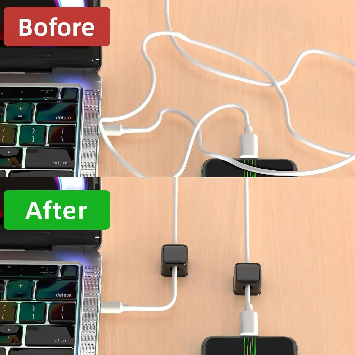 Mini Cable Organizer Holder Ma - Desk Cable Clip ulasan dan harga